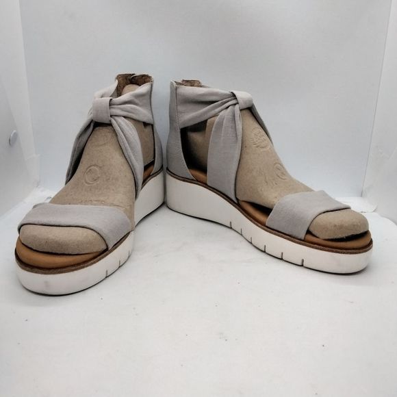 Corso Como "Blayke" Sandal Grey Fabric Ankle Back Zip Sz 5.5 - Picture 4 of 11